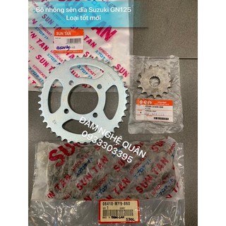 Bộ nhông sên dĩa suzuki gn125 loại tốt mới 100% 💰 600,000 vnd / 1 bộ 3 món y hình