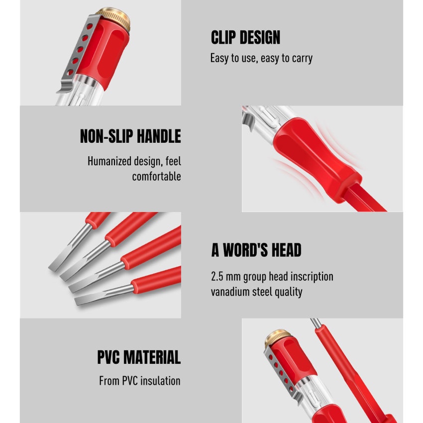 Bút thử điện 100-500V neon không tiếp xúc cao cấp