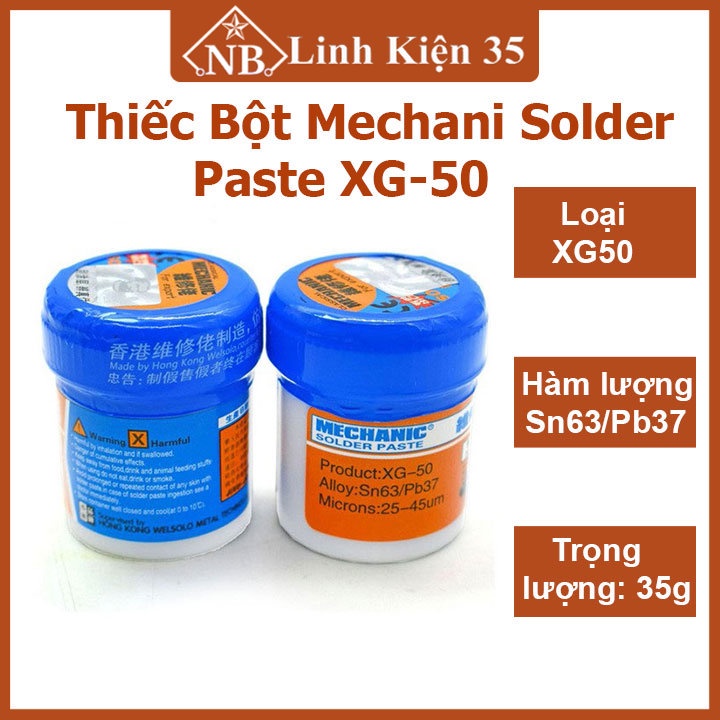 Thiếc bột Mechani Solder Paste XG-50, kem hàn chất lượng cao