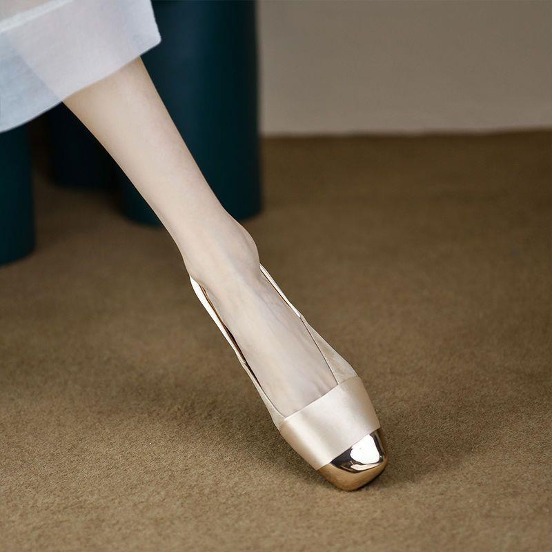 Giày Búp Bê Đế Bằng Mũi Vuông Màu Sắc Thời Trang Mùa Thu Cho Nữ