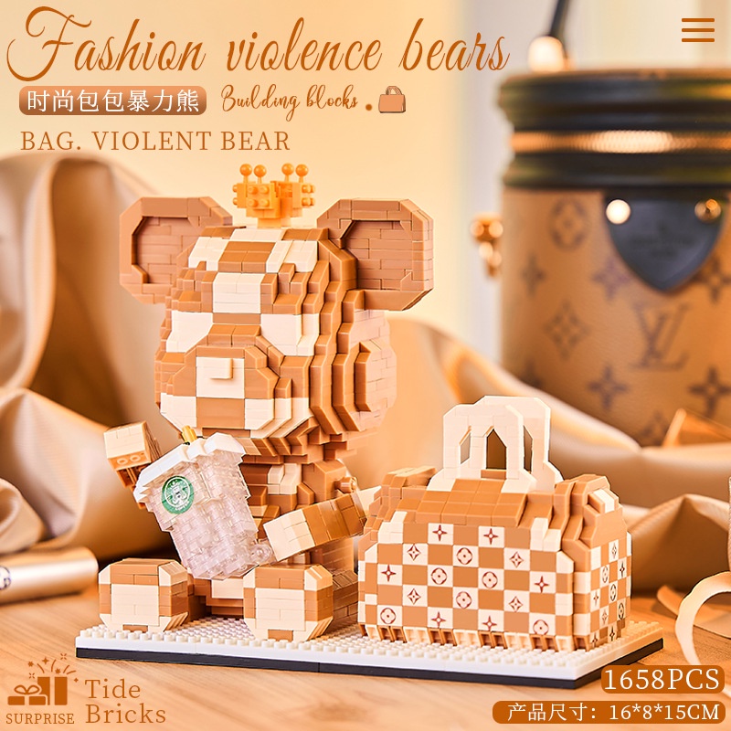 Đồ chơi lắp ráp lego gấu bearbrick TẶNG BÚA VÀ ĐÈN - UniLabel