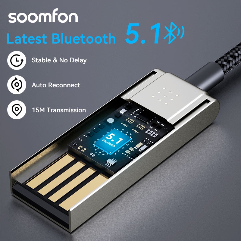 Thiết Bị Nhận Tín Hiệu Âm Thanh bộ thu phát Bluetooth 5.1 Aux Sang USB 3.5mm Cho Loa / Nhà Ở / Xe Hơi