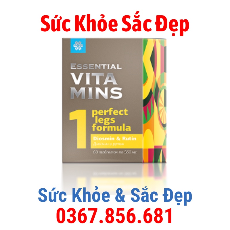 [Suy giãn tĩnh mạch] Thực phẩm bảo vệ sức khỏe Essential Vitamins 1 - Diosmine &amp; Rutin Siberian