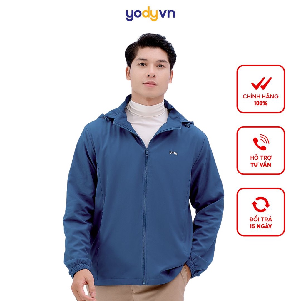 Áo Khoác Yody Nam, Áo Gió Thông Minh 2 Lớp Nhẹ, Trượt Nước, Cản Gió Cáo Cấp AKM5041