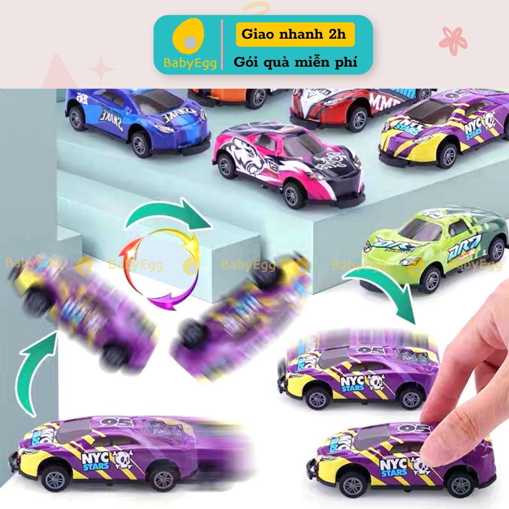 Đồ chơi Ô TÔ BẬT XOAY 360 độ chạy cót chạy đà trớn cho bé trai bé gái đồ chơi trẻ em 2 3 4 5 6 7 tuổi babyegg