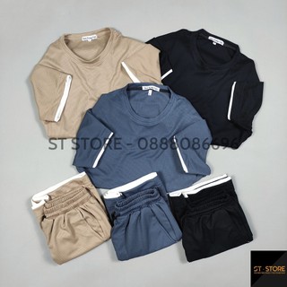 Bộ quần áo nam mùa hè vải Cotton xốp Thái, Đồ bộ nam mặc nhà, đi chơi, tập thể thao ST STORE