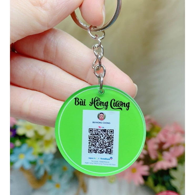 Móc khóa mica in mã QR theo yêu cầu