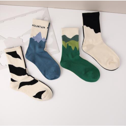 Vớ Cotton Họa Tiết Màu Gradient Phong Cách Thể Thao Thời Trang Cho Nam