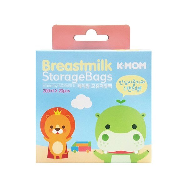 Túi trữ sữa K-Mom 200ml tiệt trùng sẵn khóa zip 2 lần chịu nhiệt từ -20 đến 110 độ C