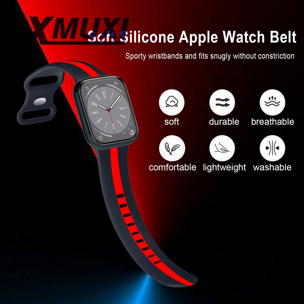 Dây Đeo Thay Thế Bằng Silicone Mềm 45mm 44mm 41mm 40mm 49mm Cho iwatch Series 8 / Ultra / 7 / 6 / SE / 5 / 4 / 3