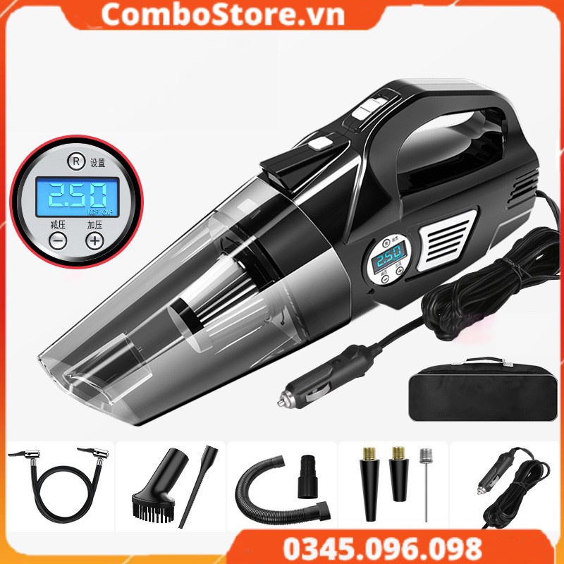 Máy hút bụi cầm tay xe hơi ô tô kiêm bơm lốp đa năng 4 trong 1