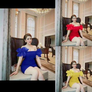 Đầm Váy Thời Trang Ôm Body Trễ Vai Bèo Tay (Có Mút)