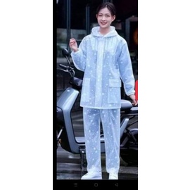 BỘ QUẦN ÁO MƯA HOA TUYẾT CÓ MŨ CHẤT NHỰA DẺO SIÊU DAI