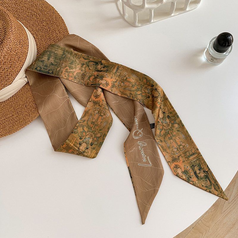 Băng Đô Cài Tóc Lụa Hai Mặt 160cm Phong Cách Retro Nghệ Thuật