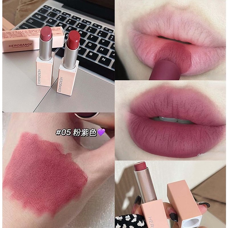 Set 6 Thỏi Son Lì Dưỡng Ẩm Lâu Trôi Có Khóa Nam Châm Hiệu HERORANGE