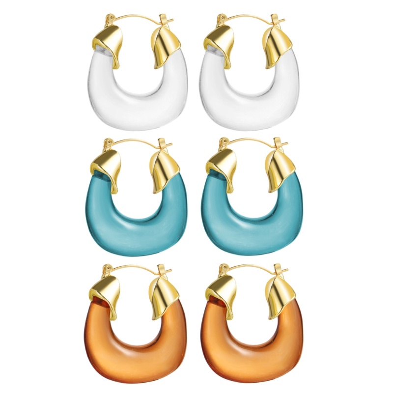 Bông Tai Dạng Vòng Acrylic Cỡ Lớn Phong Cách Vintage Thời Trang Cho Nữ