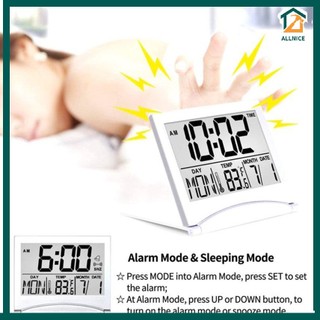 【0227】 Digital Alarm Clock Foldable LCD Clock With Calendar Temperature Desk Clock