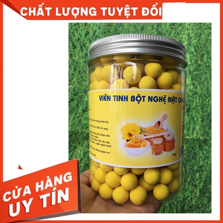 500g Viên tinh bột nghệ mật ong cao cấp, tinh bột nghệ nếp và mật ong rừng, đau dạ dày, đẹp da