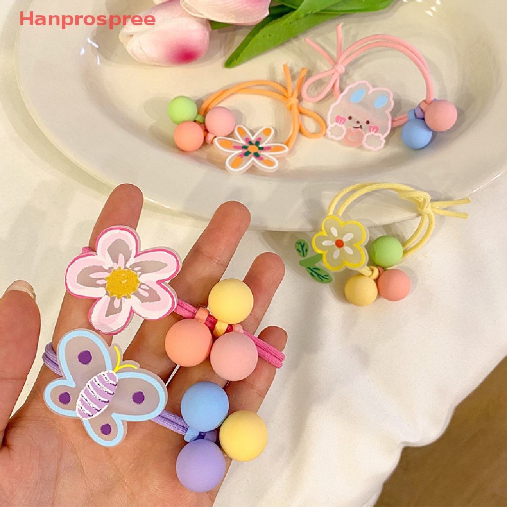 Dây Buộc Tóc Co Giãn Tốt In Họa Tiết Hoạt Hình Graffiti Phong Cách Nhật Bản Xinh Xắn Cho Bé Gái