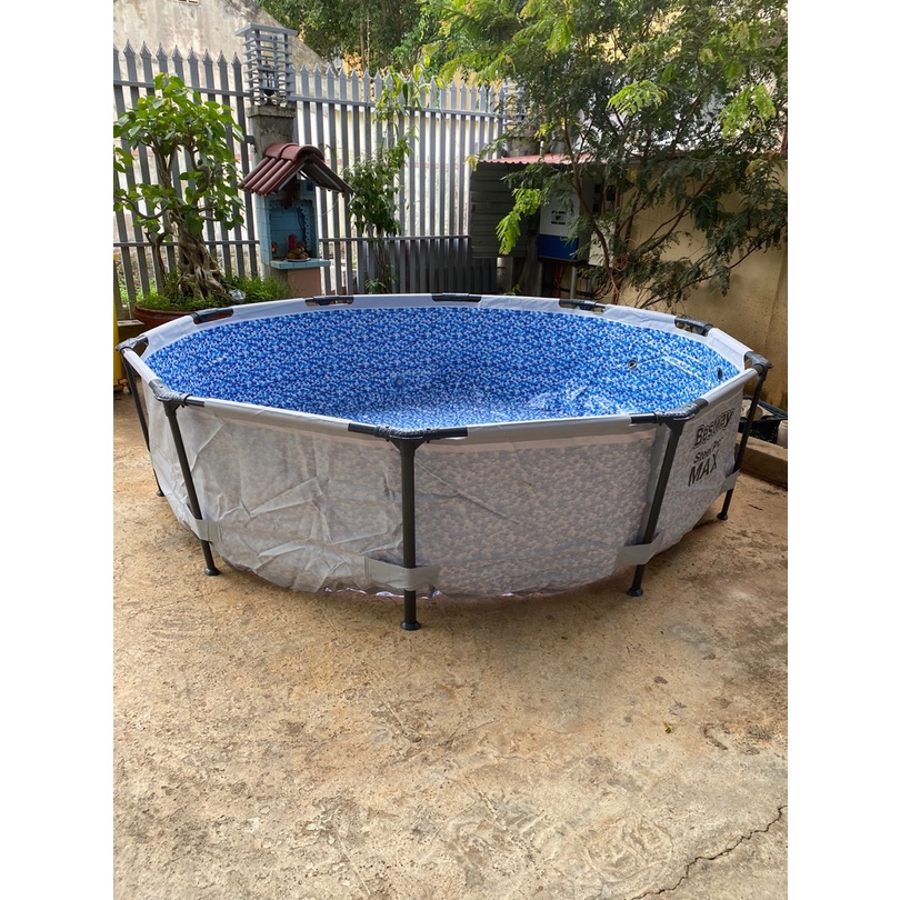 Bể bơi khung kim loại ,rẻ vô địch thiên hạ, bể bơi cho bé 3.05m x 76cm Bestway 56406 BH 3NĂM + quà 150k
