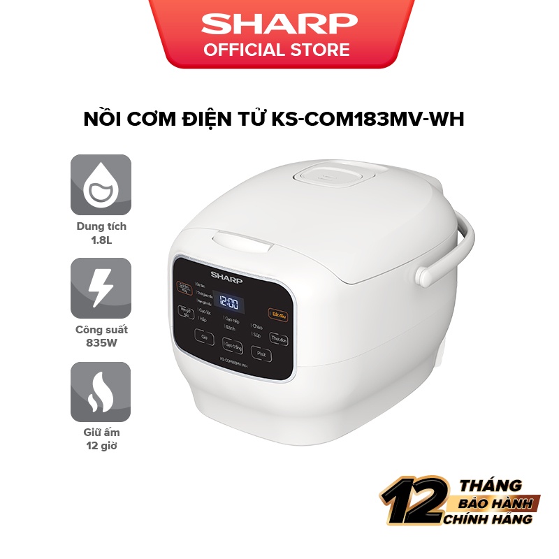 Nồi Cơm Điện Sharp KS-COM183MV-WH 1.8L