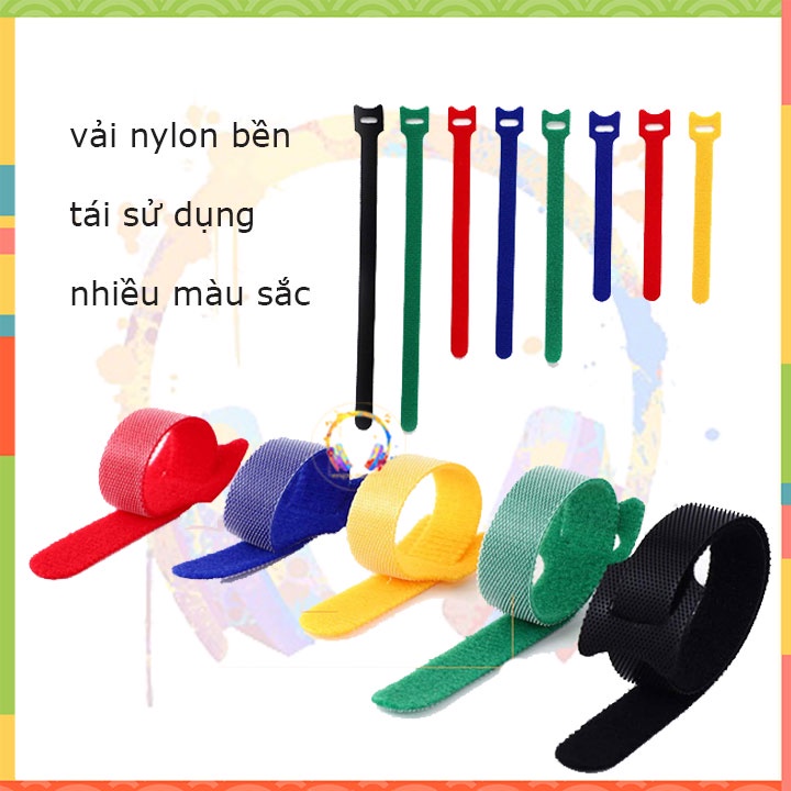 Dây dán velcro, dây cuốn tai nghe cáp sạc điện thoại                                           ol 0iu8