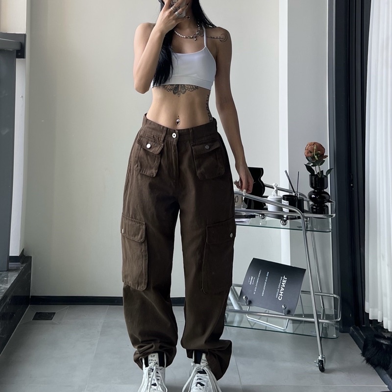 Cargo Pants Quần Kaki Túi Hộp Rộng