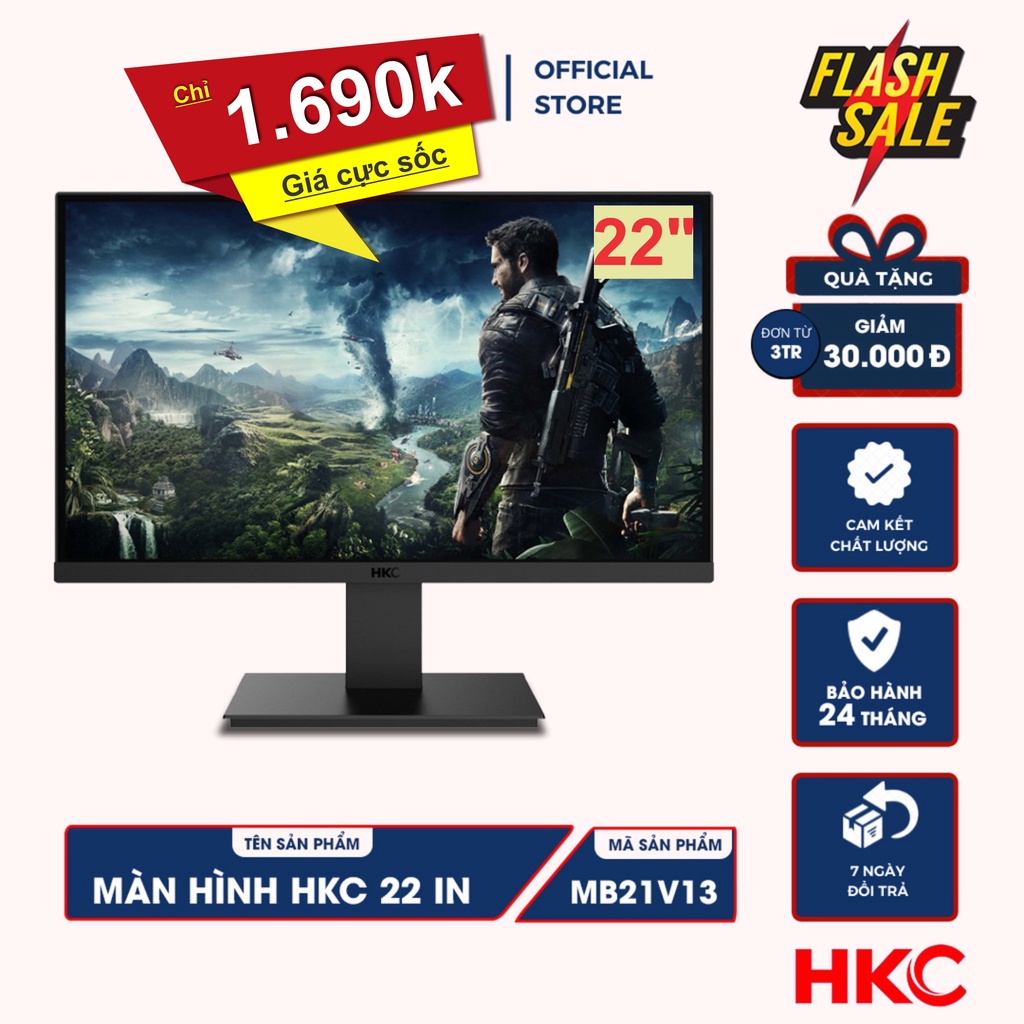 Màn hình 22inch HKC MB21V13 - FHD Bảo hành 24 Tháng !! - Màn hình GLowy chính hãng các loại! BH 2 năm