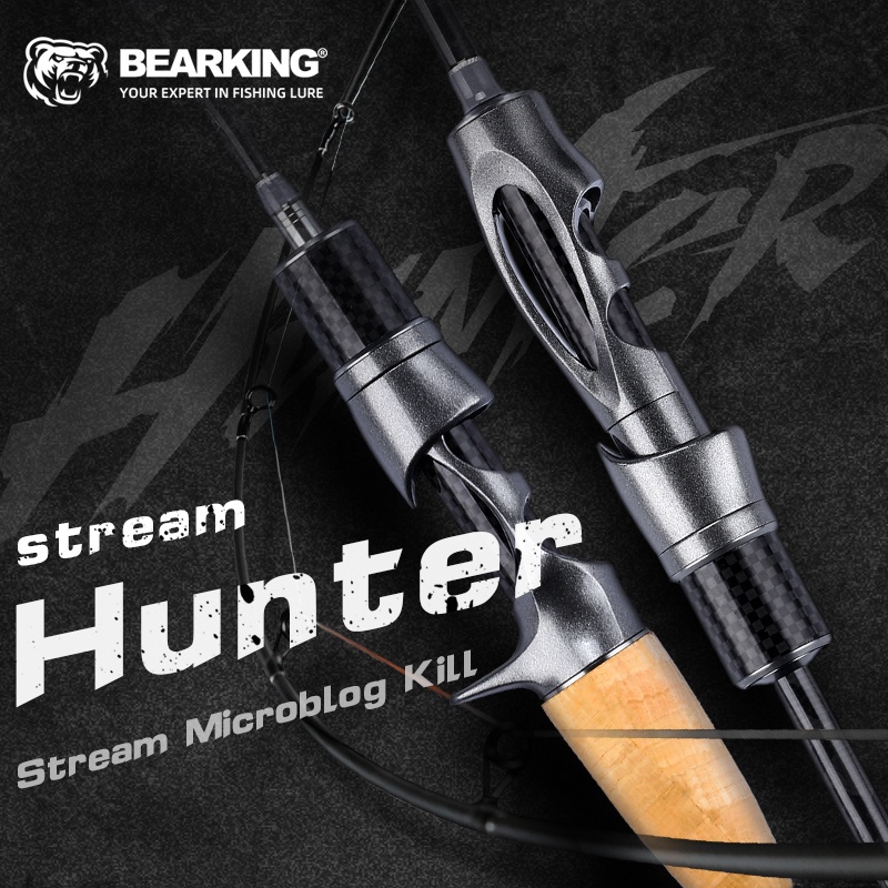 Bearking UL Power Fishing Rod 1.68m / 1.93m Sợi Carbon Quay Pancing Rod Tahan Lasak Chất Lượng Cao
