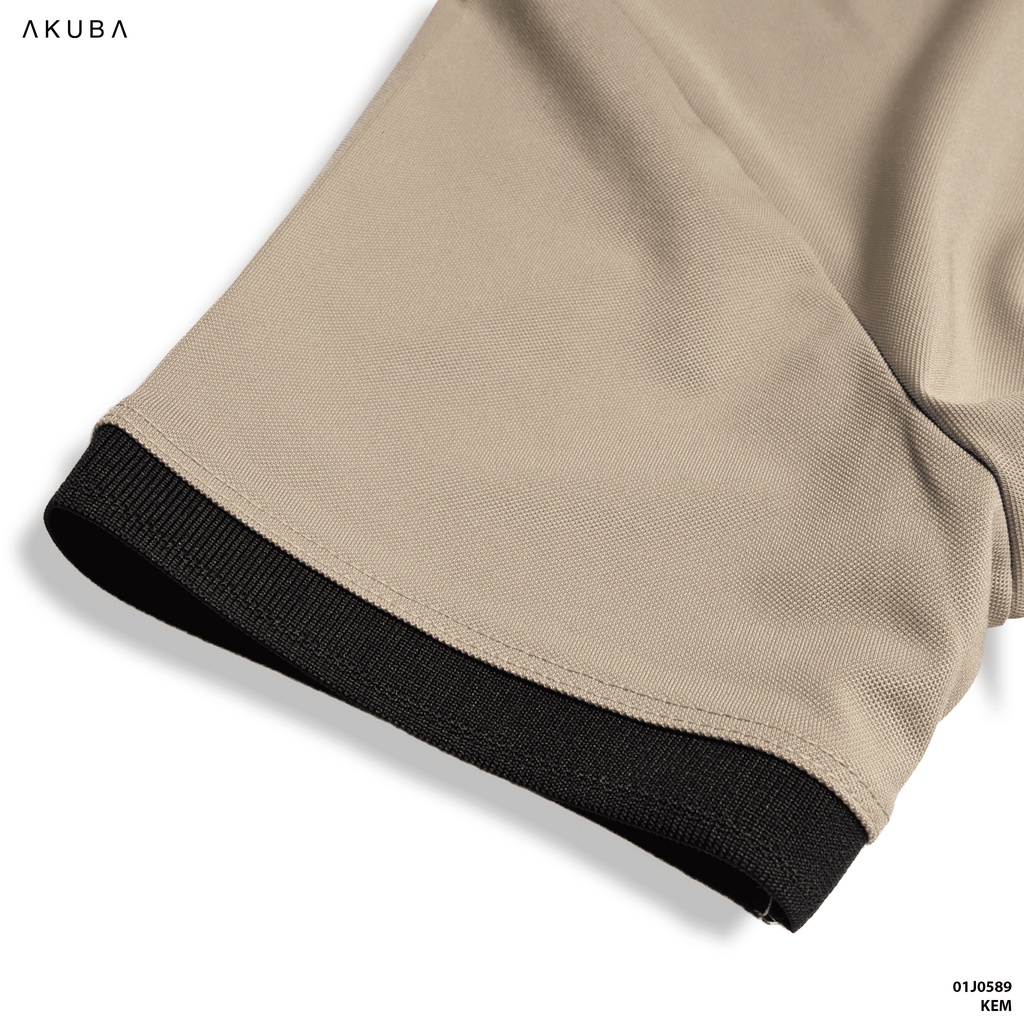 Áo polo nam vải cá sấu cotton AKUBA form slimfit, chất liệu thoáng mát, mềm mại, thấm hút mồ hôi tốt | 01J0589