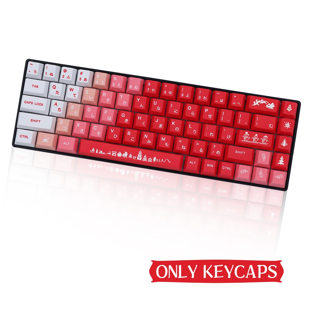 Christmas Keycaps Red Gradient Cherry Profile  PBT  Nắp Đậy Bàn Phím Họa Tiết Cherry Màu Đỏ Gradient Phong Cách Giáng Sinh Cho MK61 64 68 75 84 87 98 100 104 108