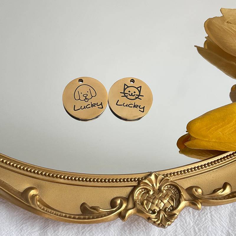 Thẻ ID Đeo Cổ Bằng Thép Không Gỉ 2.5cm Dành Cho Thú Cưng