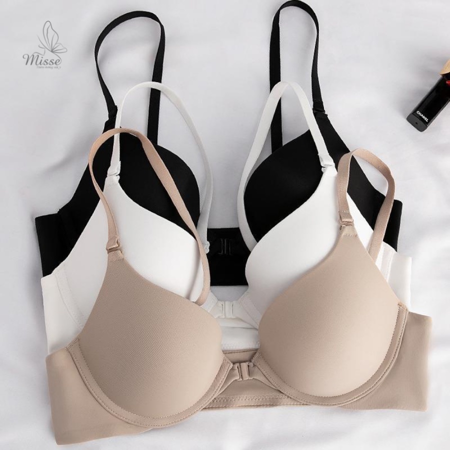 Áo lót nữ MISSE trơn cotton lạnh cài trước chống lộ móc cài phía sau có gọng mút mỏng - AL04