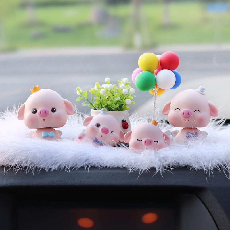 Trang Trí Taplo ô Tô Bộ Heo Hồng Dễ Thương - Heo Hồng Trang Trí Taplo Ô Tô , Trưng Bày