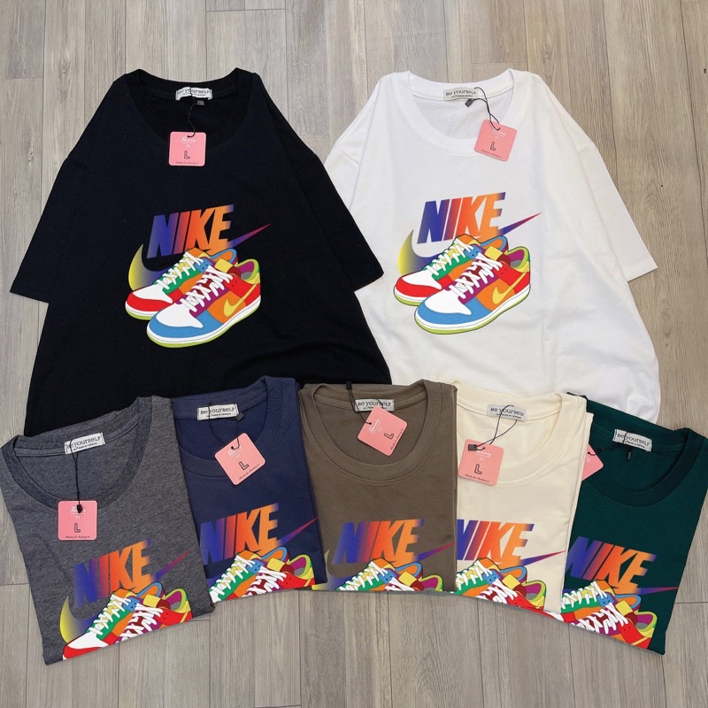 Áo Thun Tay Ngắn UNISEX in decal NI-KE Giày - Hình chụp thật (Đủ size M-L-XL-XXL)