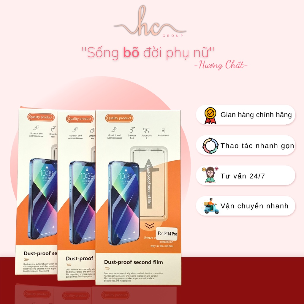 CƯỜNG LỰC TỰ DÁN IPHONE 2023- KHẢ NĂNG TỰ LẤY BỤI KHI DÁN- CHỐNG SƯỚC, CHỐNG BỤI- BẢO VỆ IPHONE TOÀN DIỆN