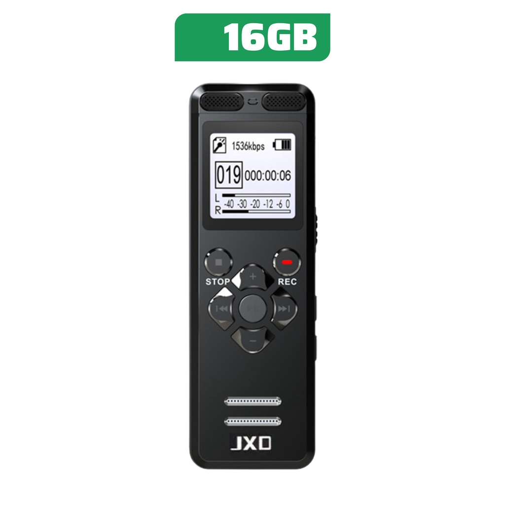 Máy ghi âm JXD 750 dung lượng 16GB, ghi âm giọng nói khoảng cách xa rõ loại bỏ tạp âm tốt, loa ngoài to BH 12 Tháng