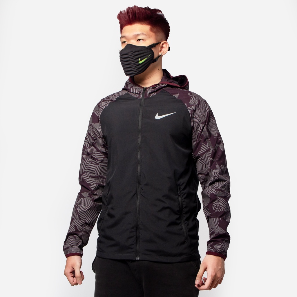 Áo Khoác Nam Nike Thể Thao Running Flash Reflective Jacket - Đen / Đỏ