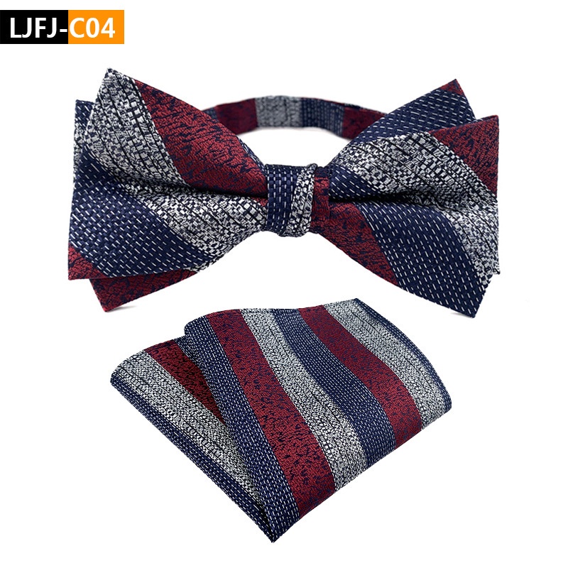 Nơ cài áo EFAN bằng lụa hình học 20 màu cao cấp