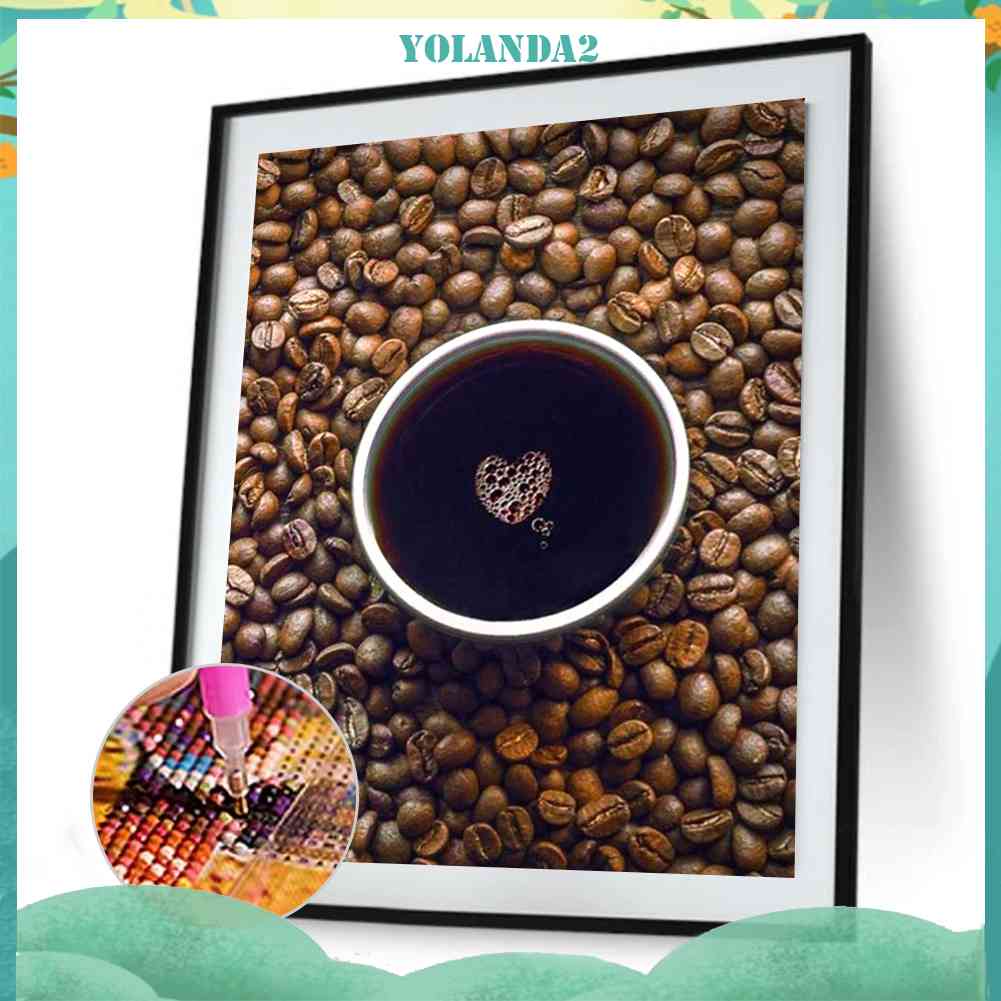 Bộ Tranh Đính Đá 5D Họa Tiết Ly Cà Phê Độc Đáo DIY FH472