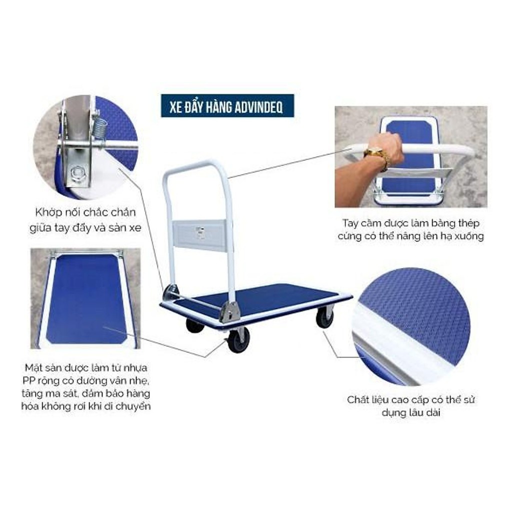Xe Đẩy Hàng , Xe Kéo Hàng gấp gọn trọng Lớn 200kg