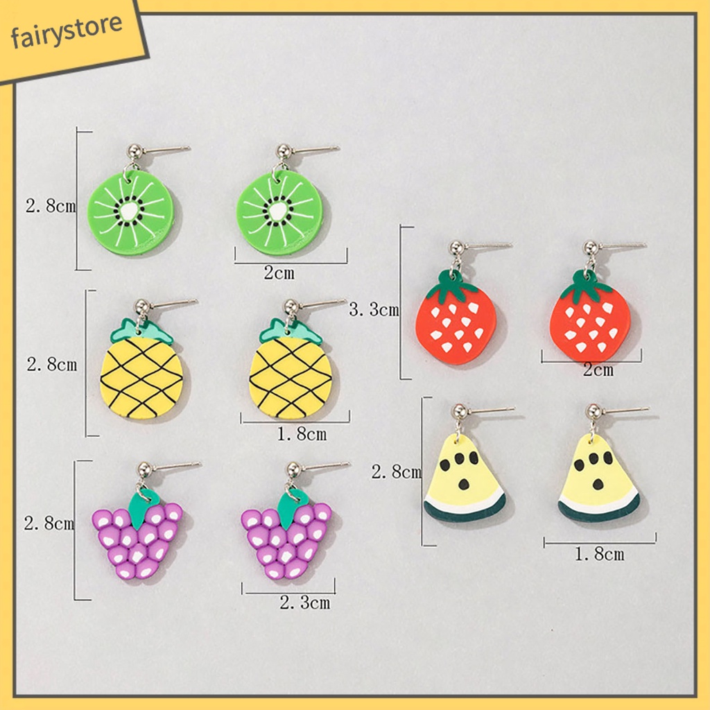 Set 5 Đôi Bông Tai Hình Trái Cây Dễ Thương Cho Nữ [Fairy1]