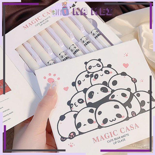 ( Siêu hot ) Set 6 Cây Son Kem Gấu Trúc Magic Casa cực kỳ mềm mại