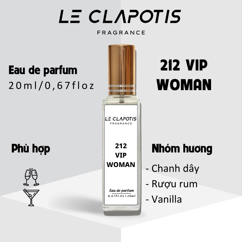 Nước Hoa Nữ 212 VIP WOMAN chính hãng Le Clapotis Phong Cách Ngọt Ngào, Nữ tính, Quyến rũ 20ml