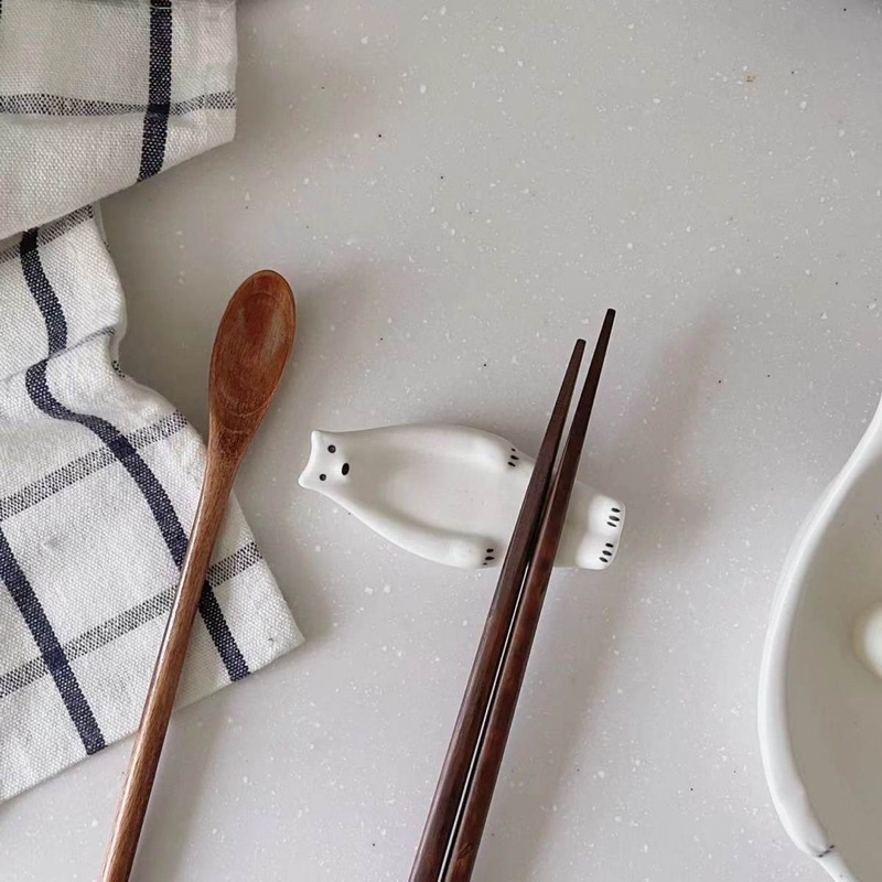 Bộ bát đĩa hình gấu bắc cực dễ thương, bát đĩa decor