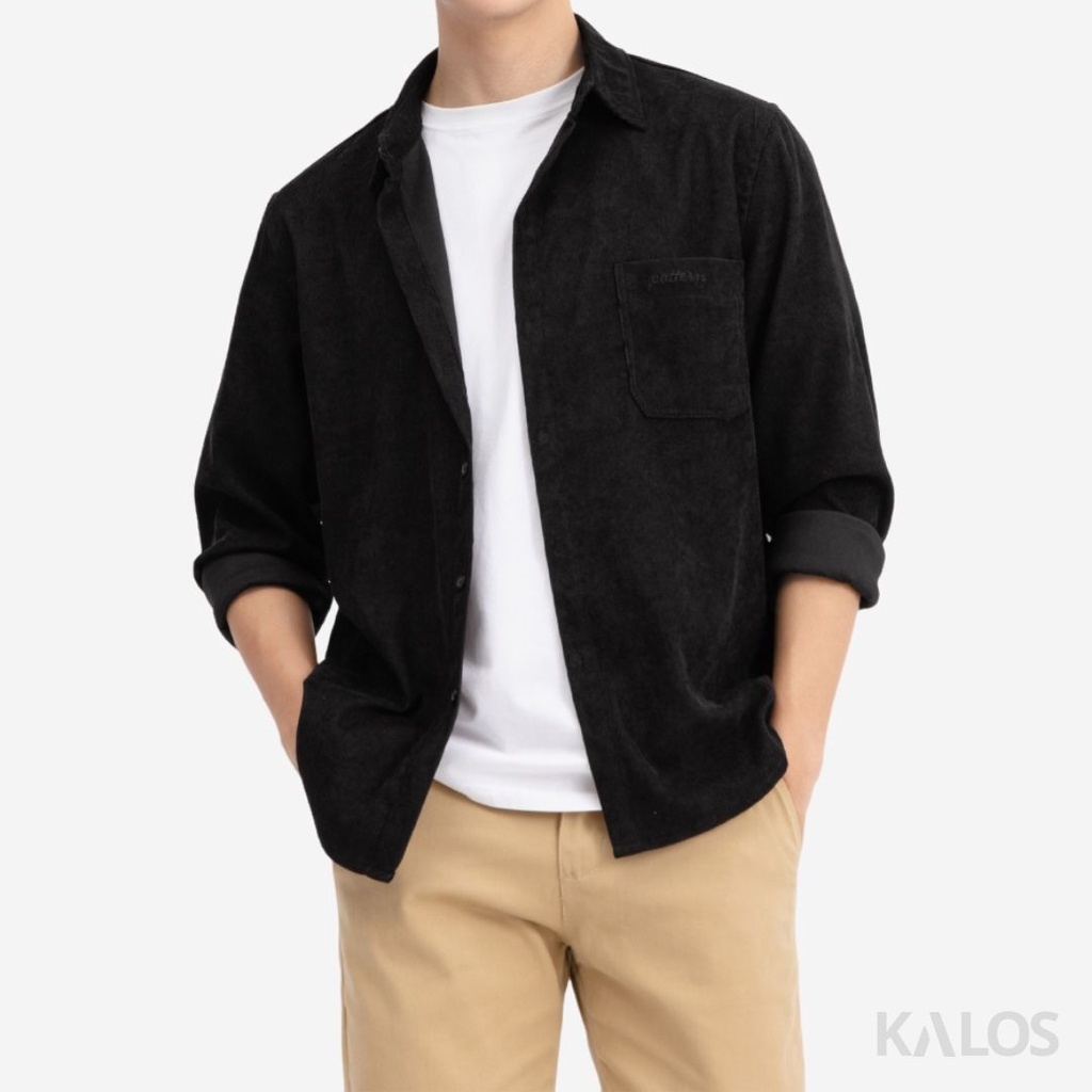 Áo sơ mi nhung tăm dài tay cao cấp chất vải mềm mịn form Hàn Quốc phong cách trẻ trung thời trang