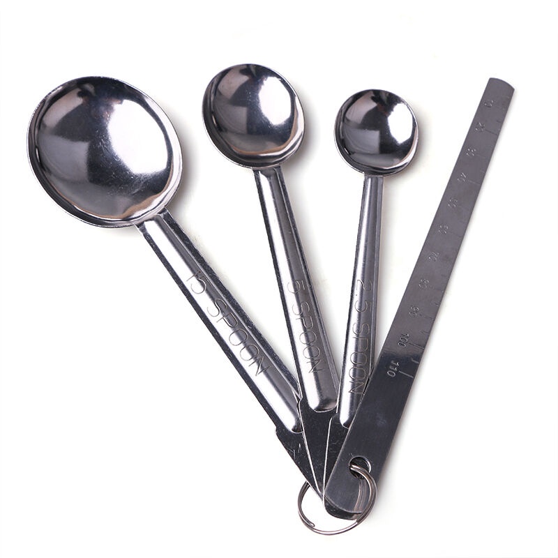 Set 4 Muỗng Đo Lường Đa Năng Bằng Thép Không Gỉ