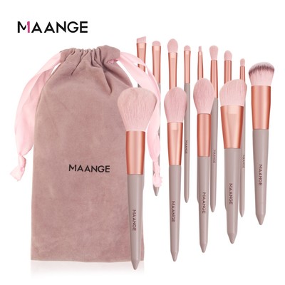 Bộ 13 Cọ Trang Điểm MAANGE Phấn Má Hồng Dạng Bột Mềm Phấn Mắt Highlight Có Túi Đựng 5877