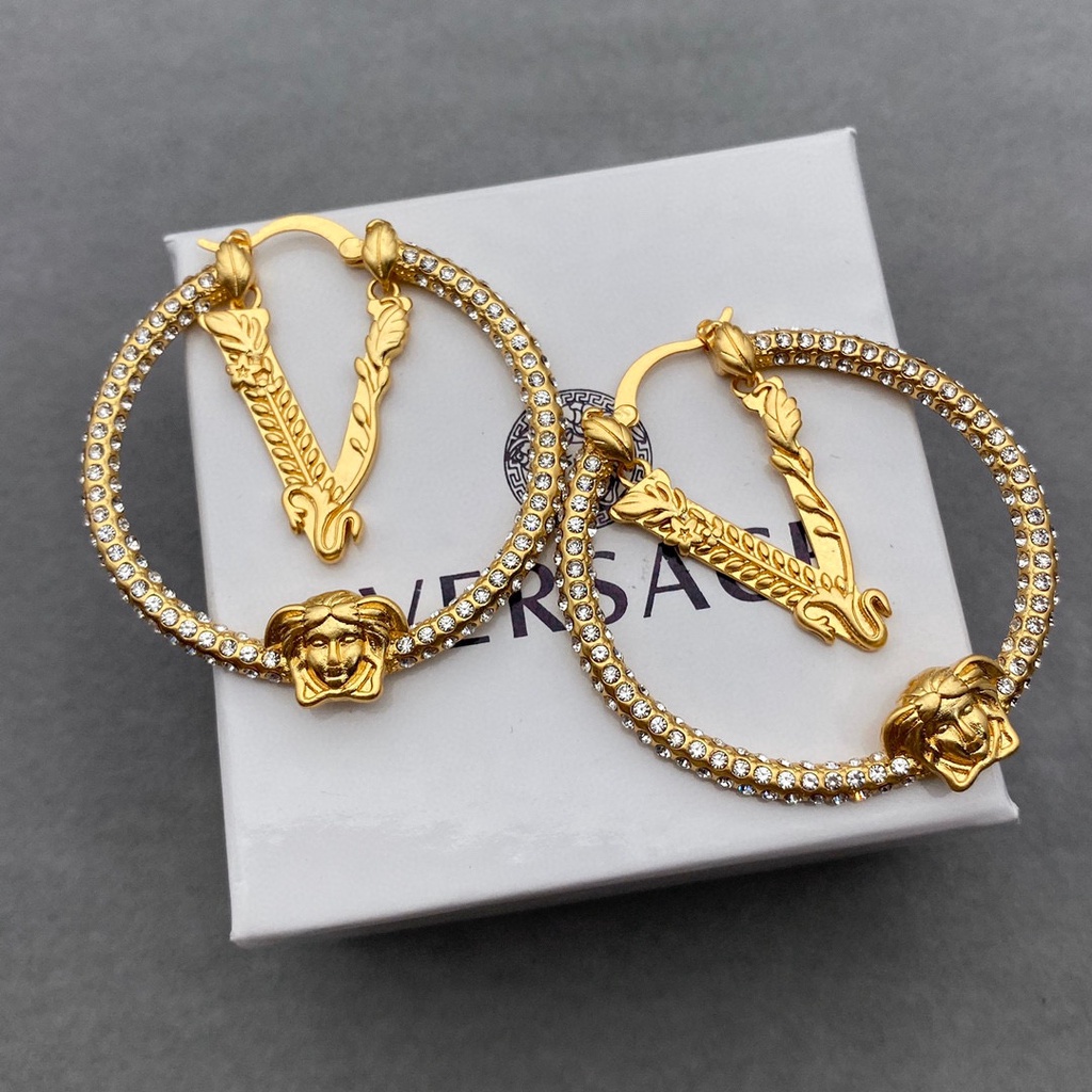 Versace & 2023 Khuyên Tai Nữ Đính Ngọc Thời Trang