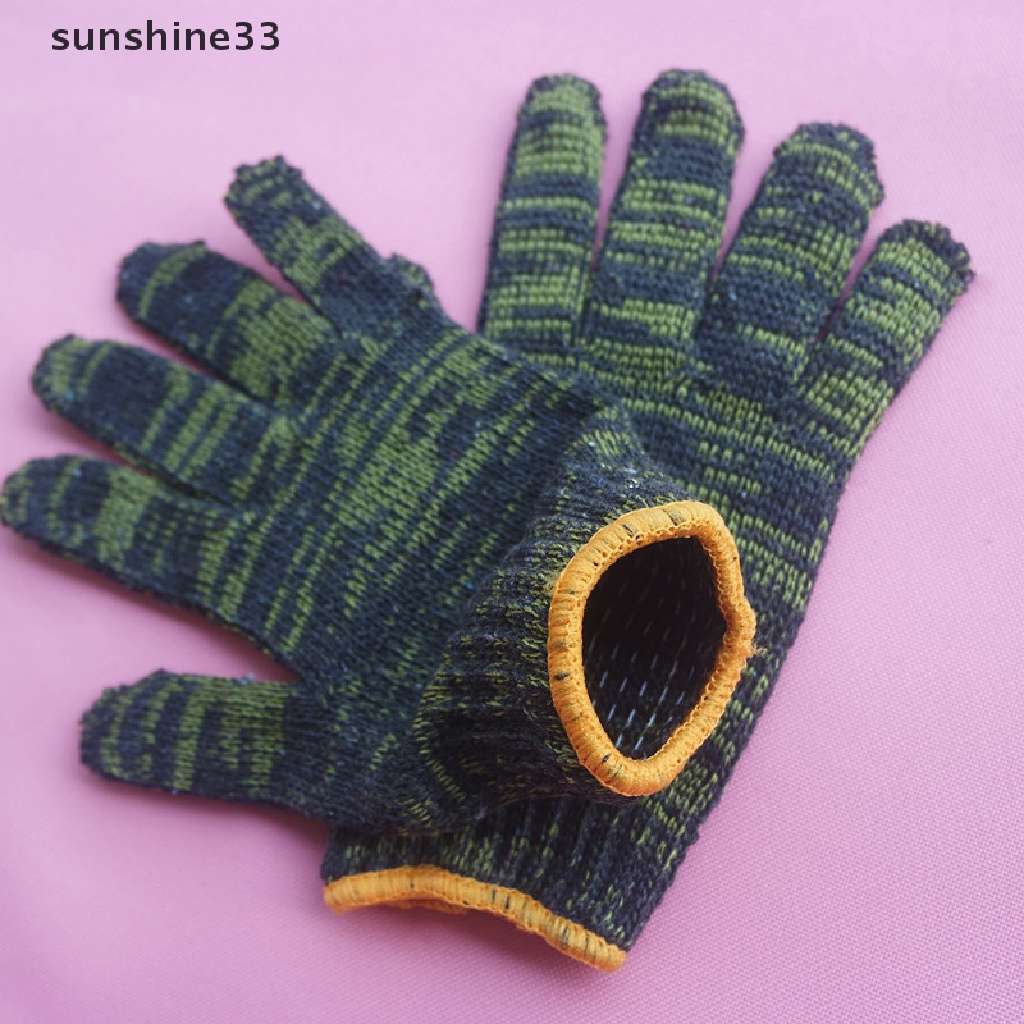 Bộ 12 Đôi Găng Tay Cotton Dày Dặn Chống Mài Mòn Bảo Vệ Lao Động